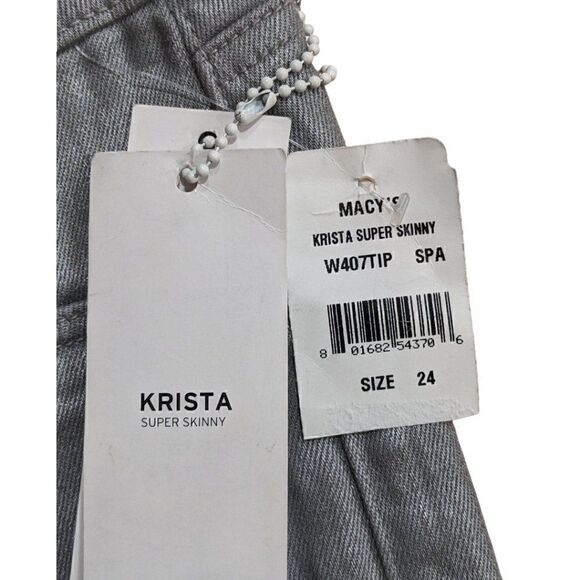 NWT HUDSON Krista Super Skinny Metallic Silver Jeans Womens Size 24 - Picture 7 of 8